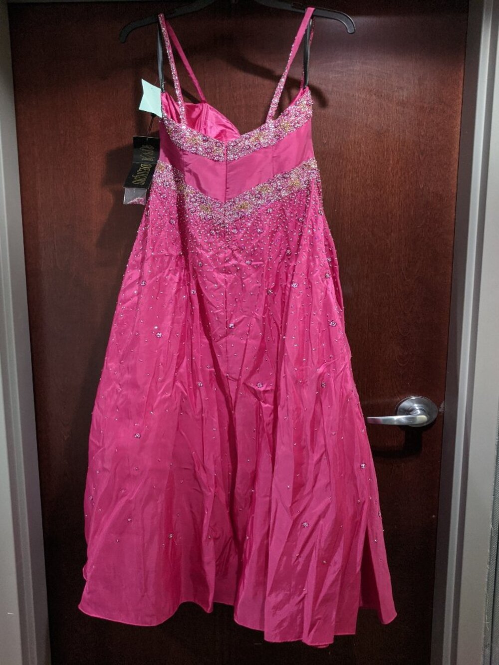 Riva Designs 6679 Size 10 Raspberry Pink Prom Dress - Picture 4 of 5